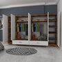 Hanah Home Armario F4 - 524 Blanco y Nogal